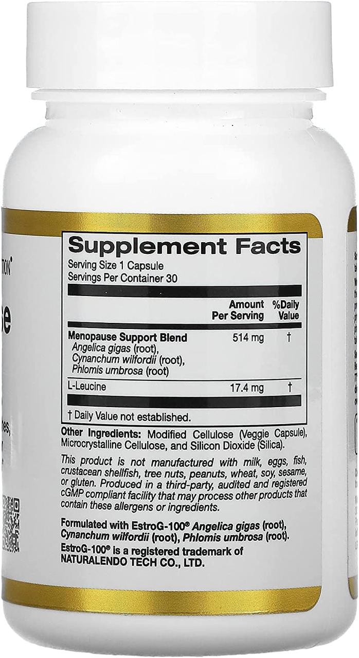 Поддержка при менопаузе California Gold Nutrition Menopause Support 30 Veggie Capsules, фото №2