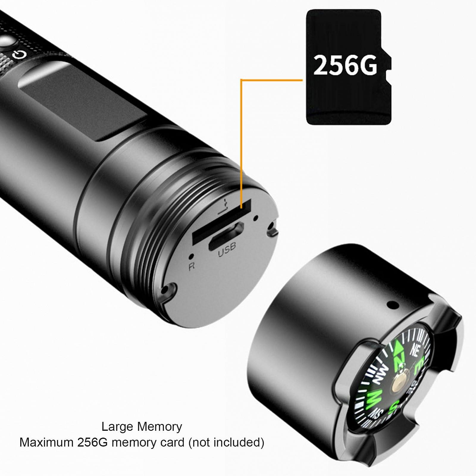 Ліхтарик Екшн-камера Lazmin112 Велосипедний LED 1080P 30FPS з компасом Чорний, фото №7