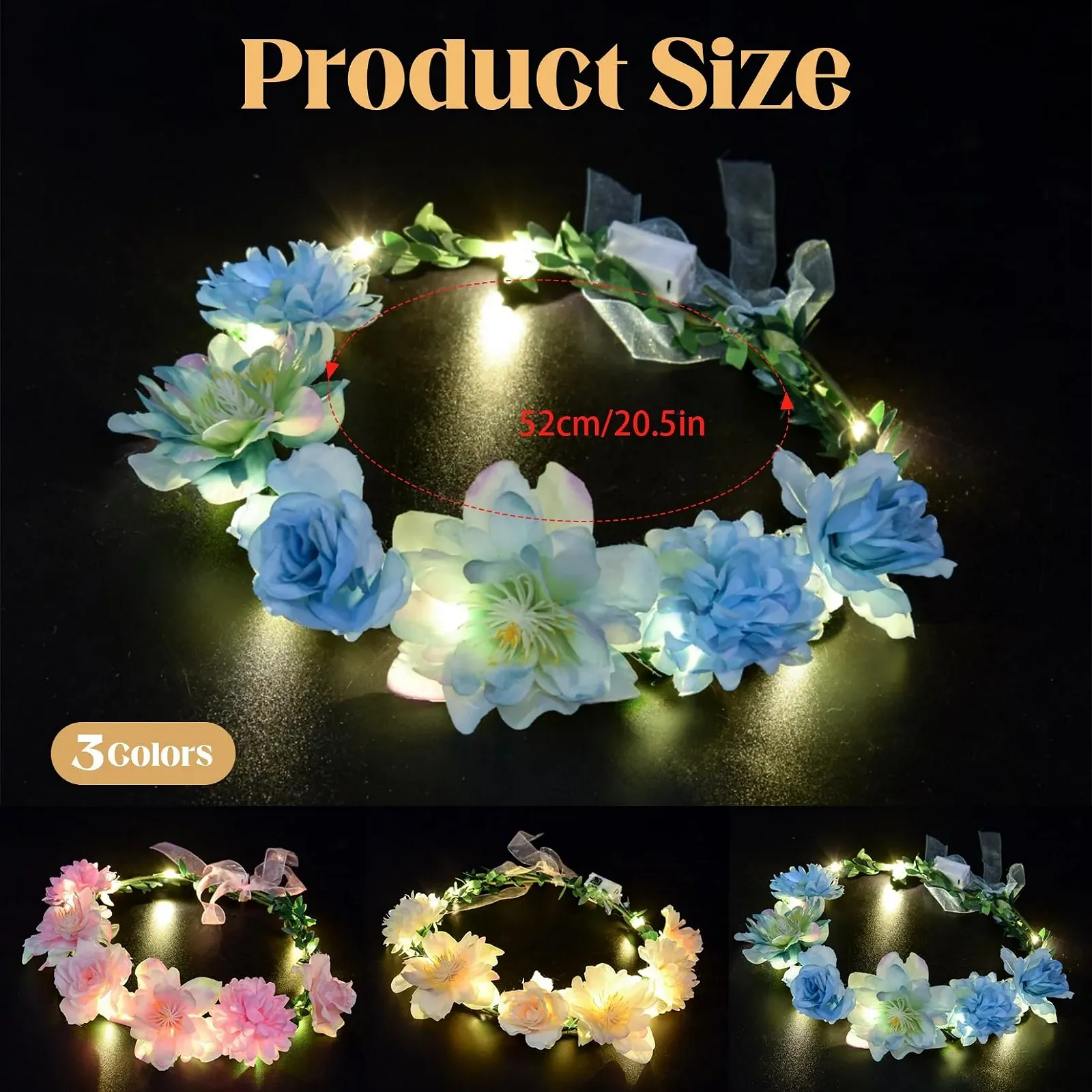 Венок на голову Herbst LED Цветочный, фото №2