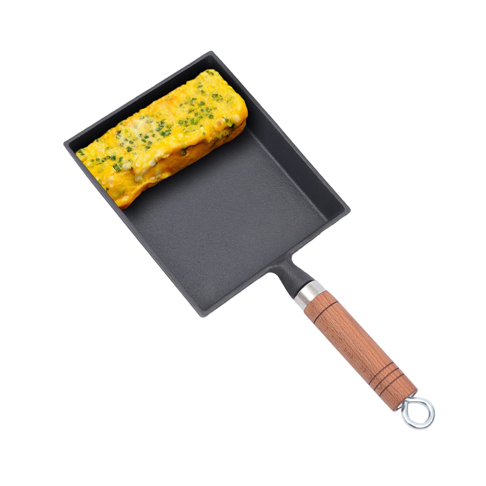 Сковорода SanBouSi Tamagoyaki квадратная для омлетов с деревянной ручкой чёрная, фото №1 Сковорода SanBouSi Tamagoyaki квадратная для омлетов с деревянной ручкой чёрная, фото №1