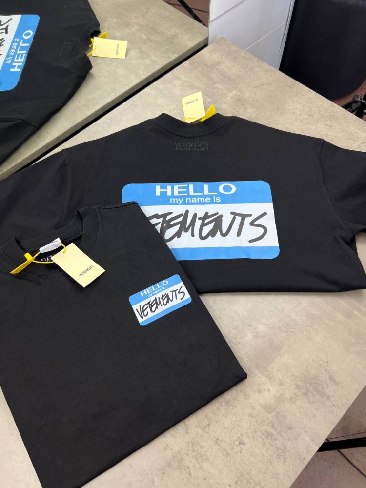 Футболка черная Vetements Hello black f650, фото №7 Футболка черная Vetements Hello black f650, фото №7