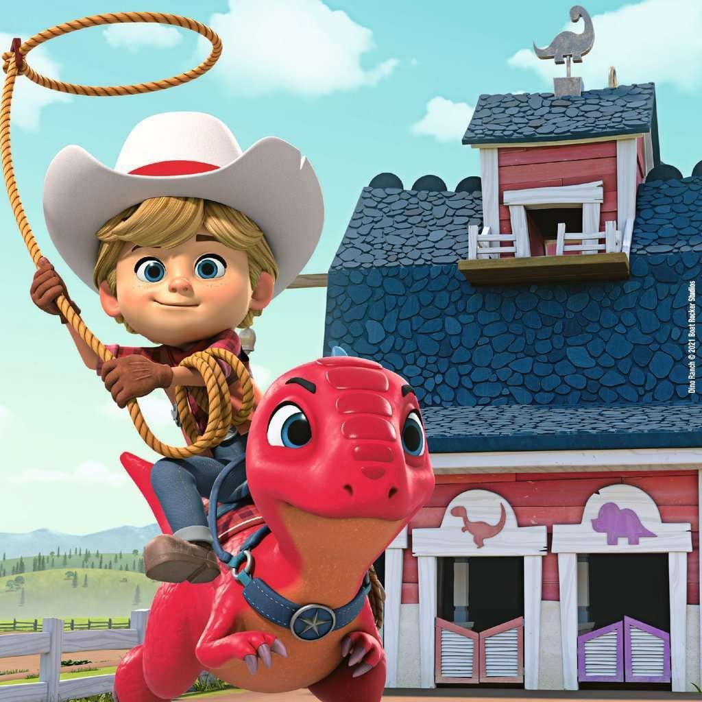 Детский пазл Ravensburger 05589 Jon, Min and Miguel 3 x 49 элементов Dino Ranch, фото №4