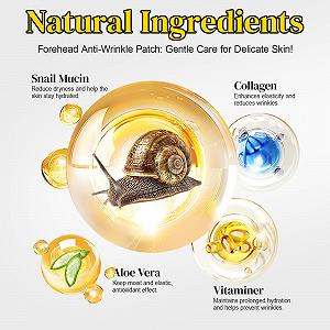 Пластырь для лба против морщин с муцином улитка для разглаживания мелких линий и морщин, 14 шт synthetic.ua - Фото 1
