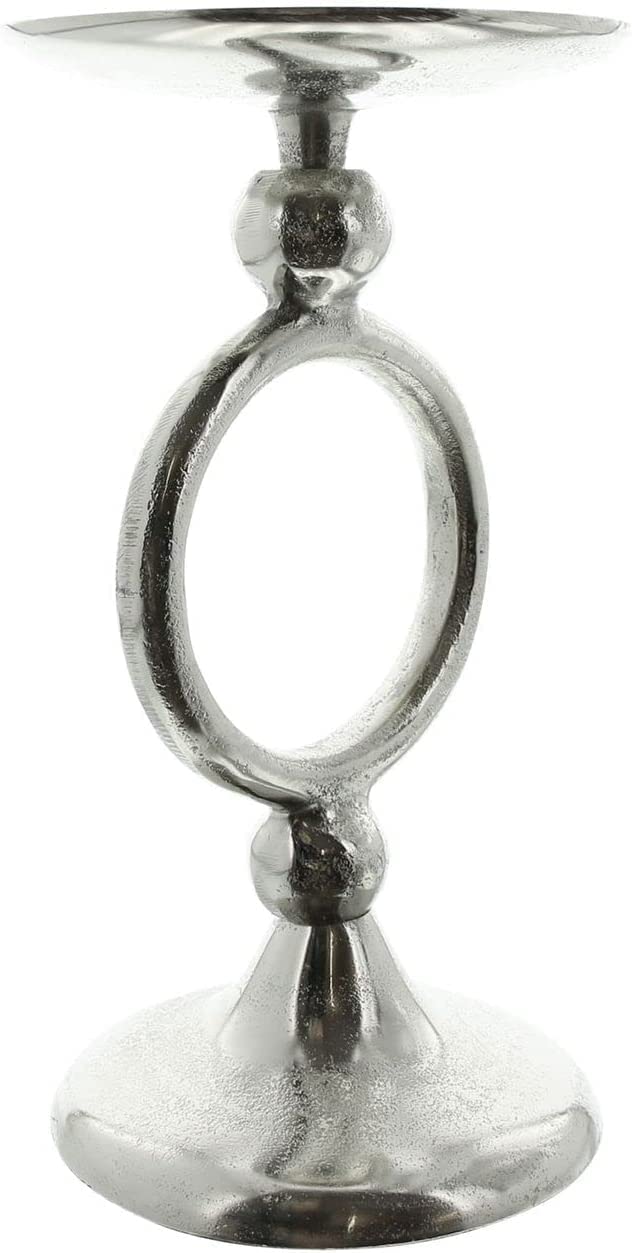 Підсвічник Антикварний вигляд срібний блиск Алюмінієвий Підсвічник з великою свічковою тарілкою для колонних свічок, фото №4 Підсвічник Антикварний вигляд срібний блиск Алюмінієвий Підсвічник з великою свічковою тарілкою для колонних свічок, фото №4