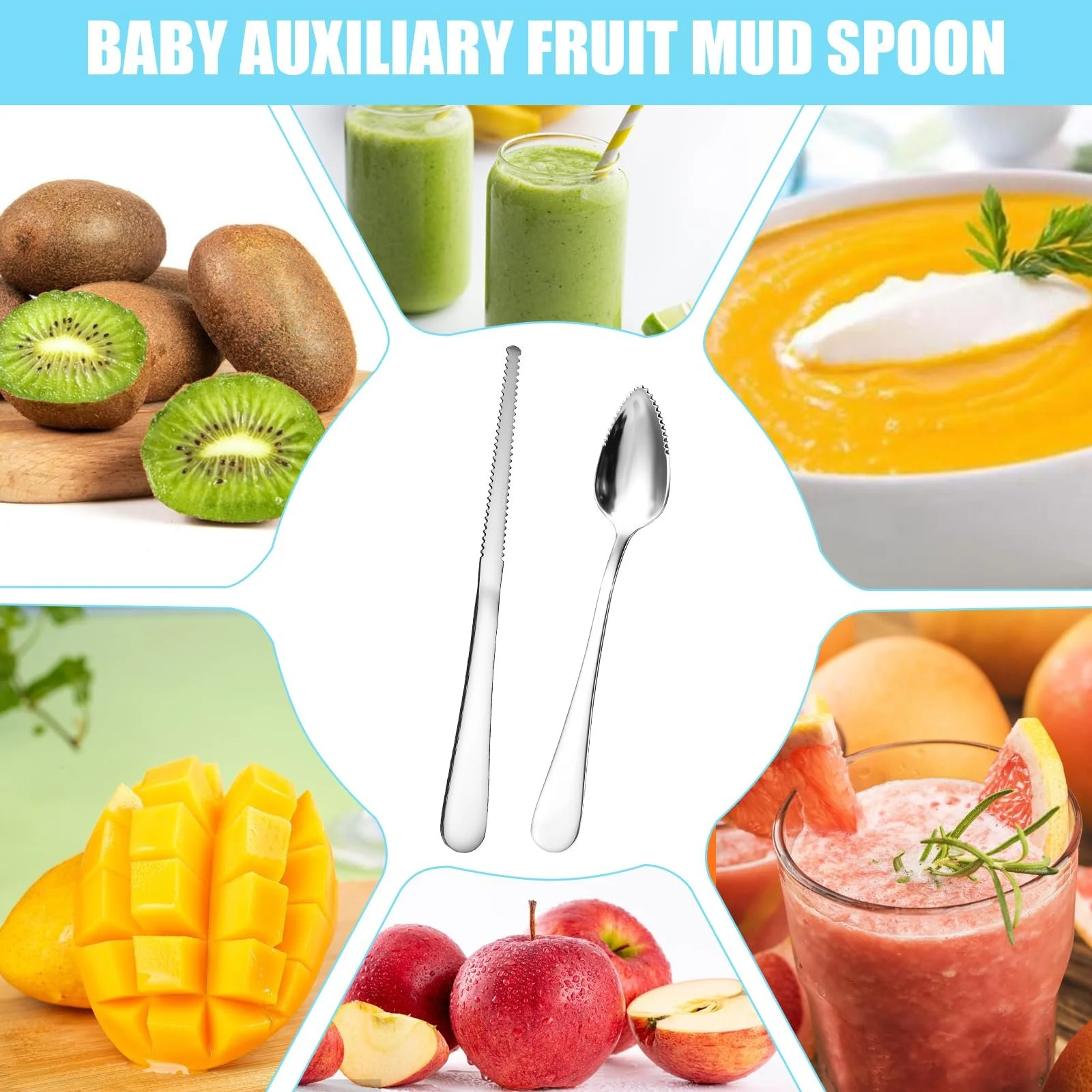 Ложка для грейпфрута Giantree Набір з 3 предметів, нержавіюча сталь, фото №7