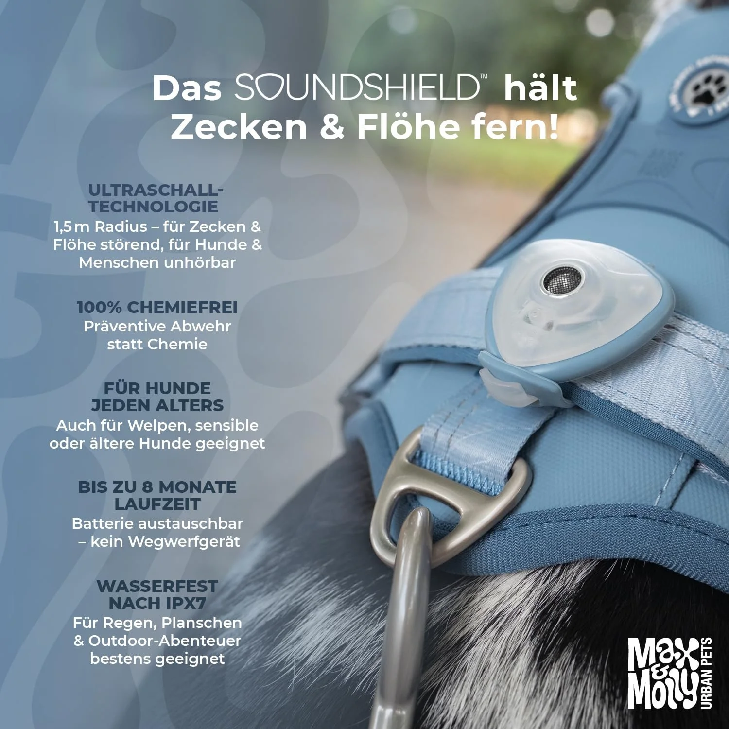 Ультразвуковий кулон від шкідників Max & Molly Soundshield Rose, фото №2 Ультразвуковий кулон від шкідників Max & Molly Soundshield Rose, фото №2