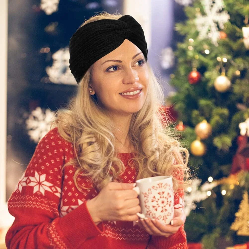 В'язана Пов'язка на Голову Зимова Широка Еластична, фото №4