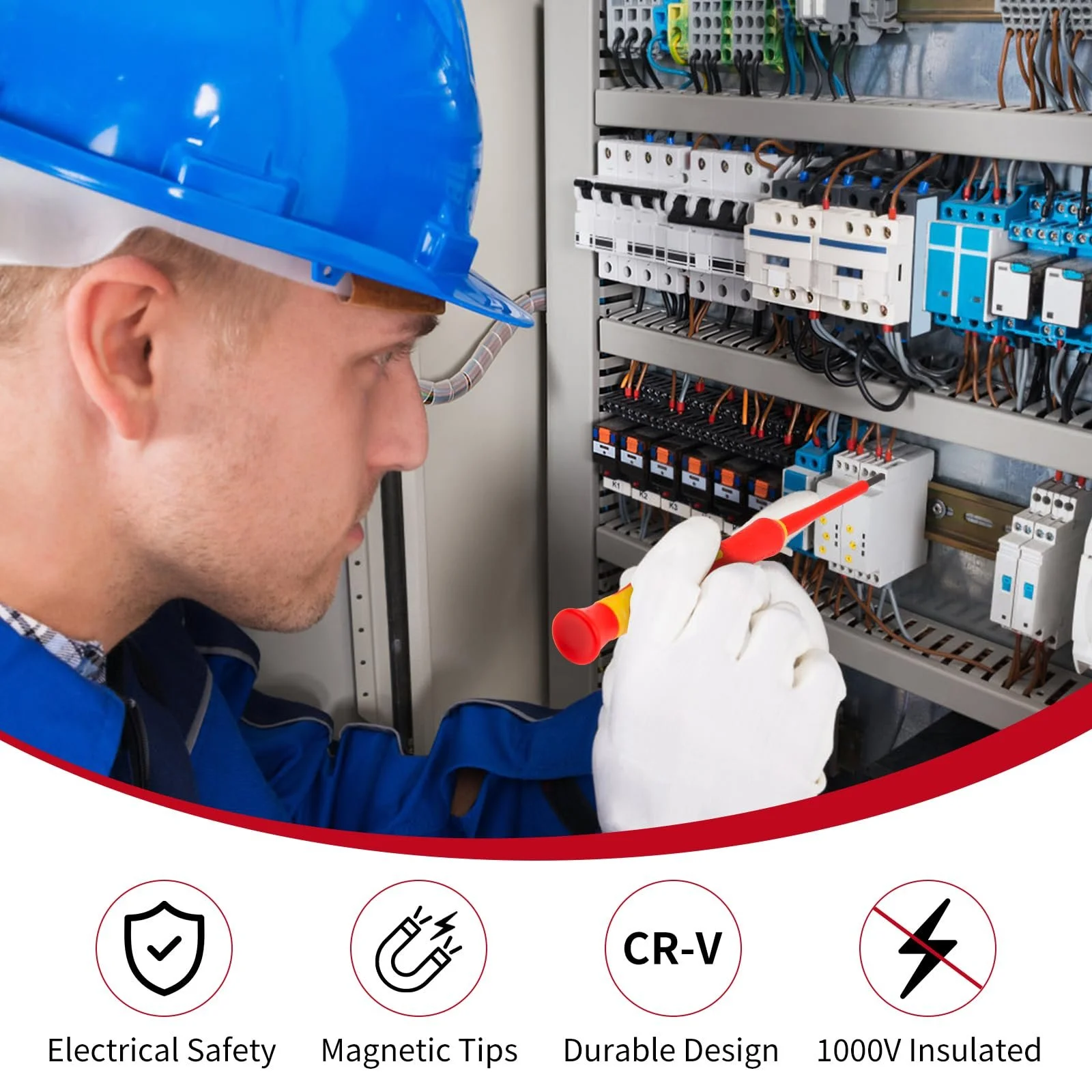 Набір ізольованих прецизійних викруток XOOL 6 предметів 1000V VDE Phillips Slotted Magnetic Tips, фото №4