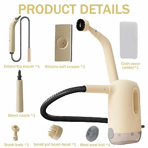 Пароочиститель ручной 1200 Вт 300 мл 3,0 бар с 8 аксессуарами цена на synthetic.ua - Фото 1 Пароочиститель ручной 1200 Вт 300 мл 3,0 бар с 8 аксессуарами synthetic.ua - Фото 1