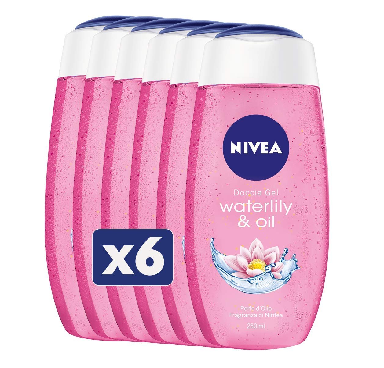 Гель для душа Nivea Water Lily & Oil 6 шт по 250 мл, фото №1