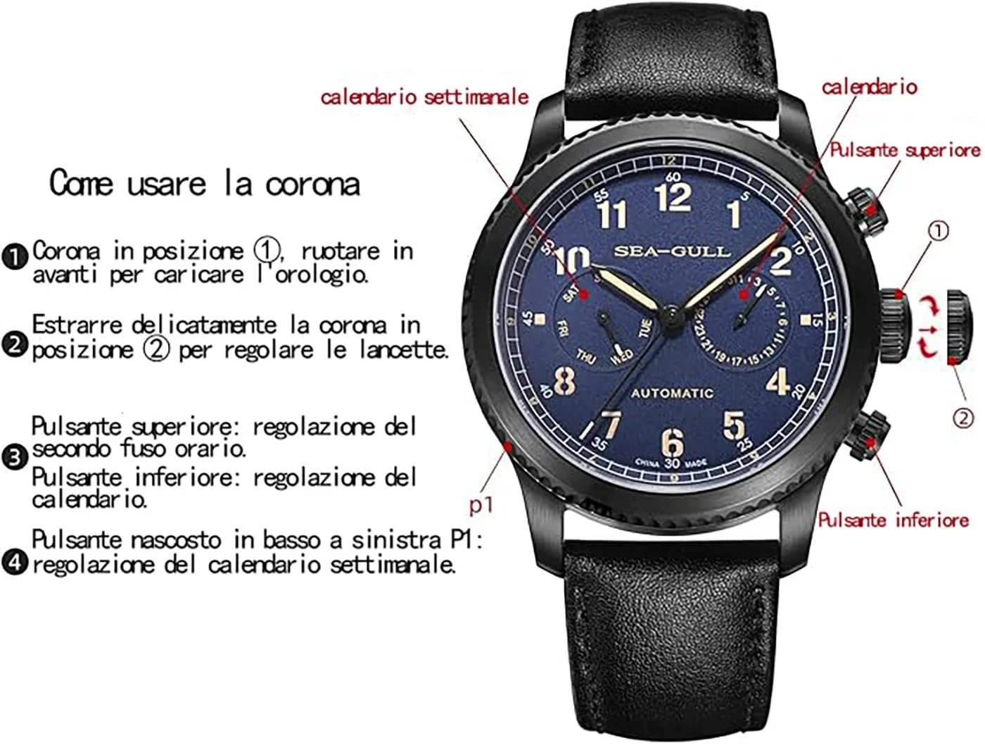 Мужские Часы Seagull 1963 Спортивные Многофункциональные Сапфировые Люминесцентные Автоматические Механические Часы Пилот Серии, Черные, Простые, фото №5 Мужские Часы Seagull 1963 Спортивные Многофункциональные Сапфировые Люминесцентные Автоматические Механические Часы Пилот Серии, Черные, Простые, фото №5