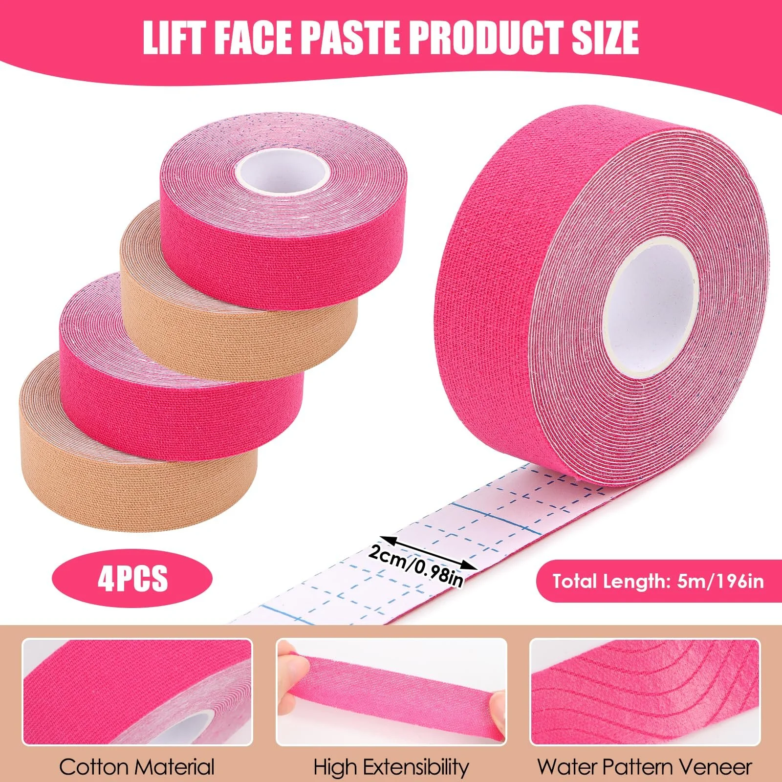 Лента для подтяжки, 4 шт. Myofascial Lift Band для подтяжки, тонизации и укрепления кожи, фото №6