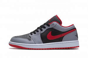 Кроссовки Nike Air Jordan 1 Low серый/черный размер 44.5 - Фото 1