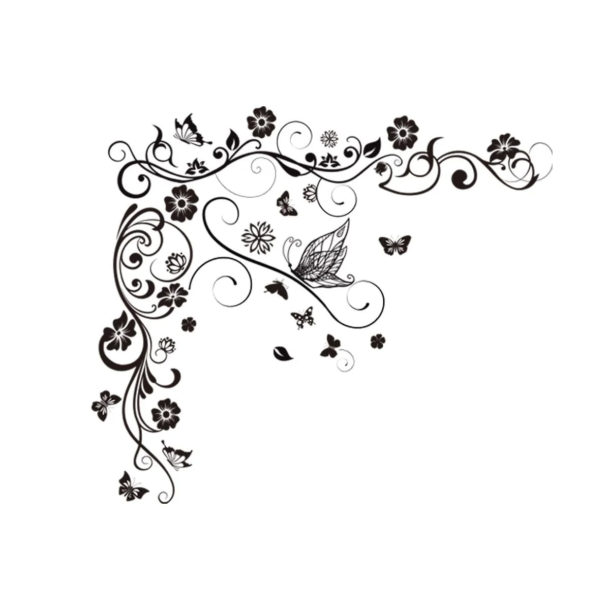 Наклейка на стену COVPAW Лоза Бабочки Цветы, фото №3