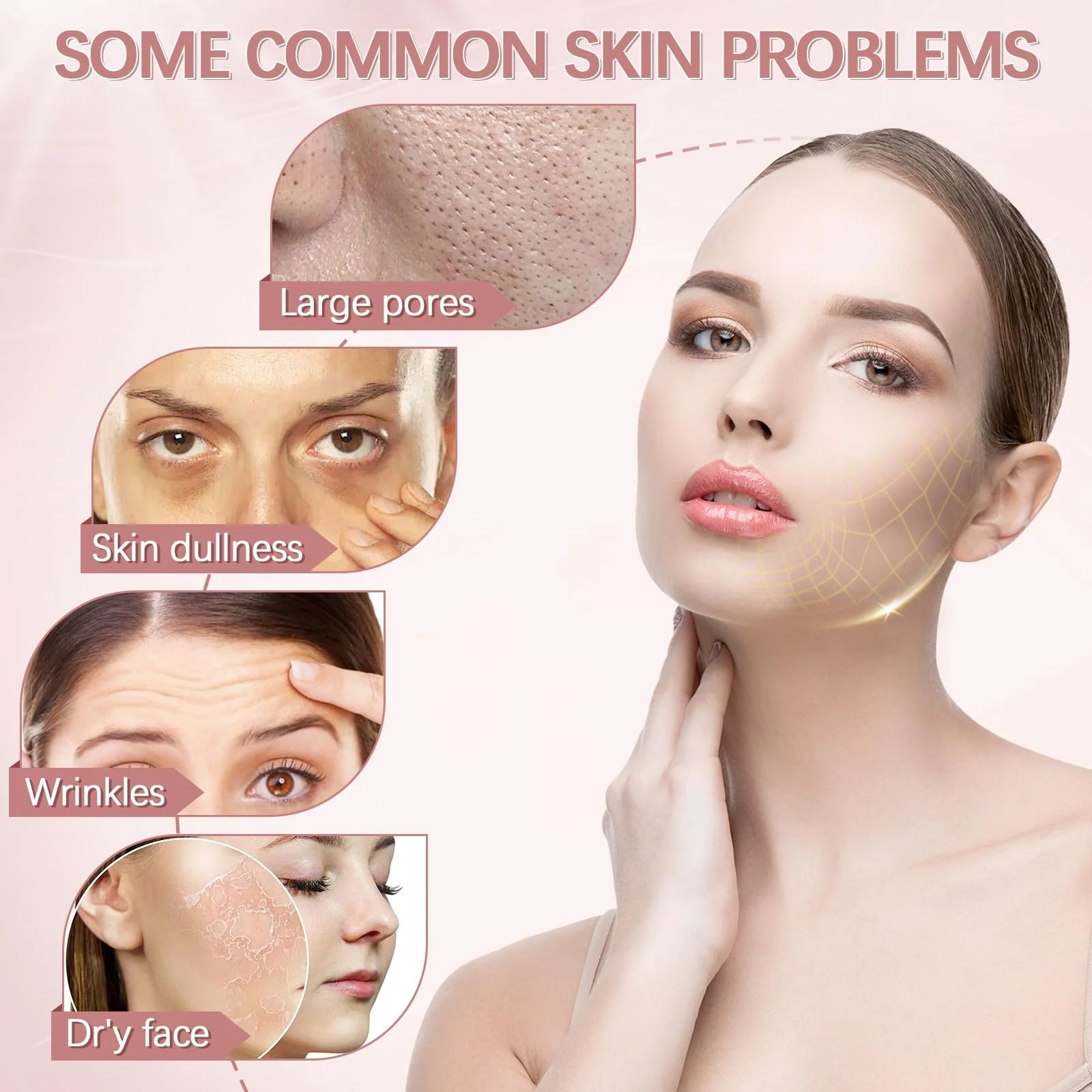 Маска Коллагеновая для лица в упаковке 5 штук, лифтинг и укрепление, увлажняющая, антивозрастная, уменьшает мимические морщины, растворимый коллаген, ночная маска для лица (B), фото №3