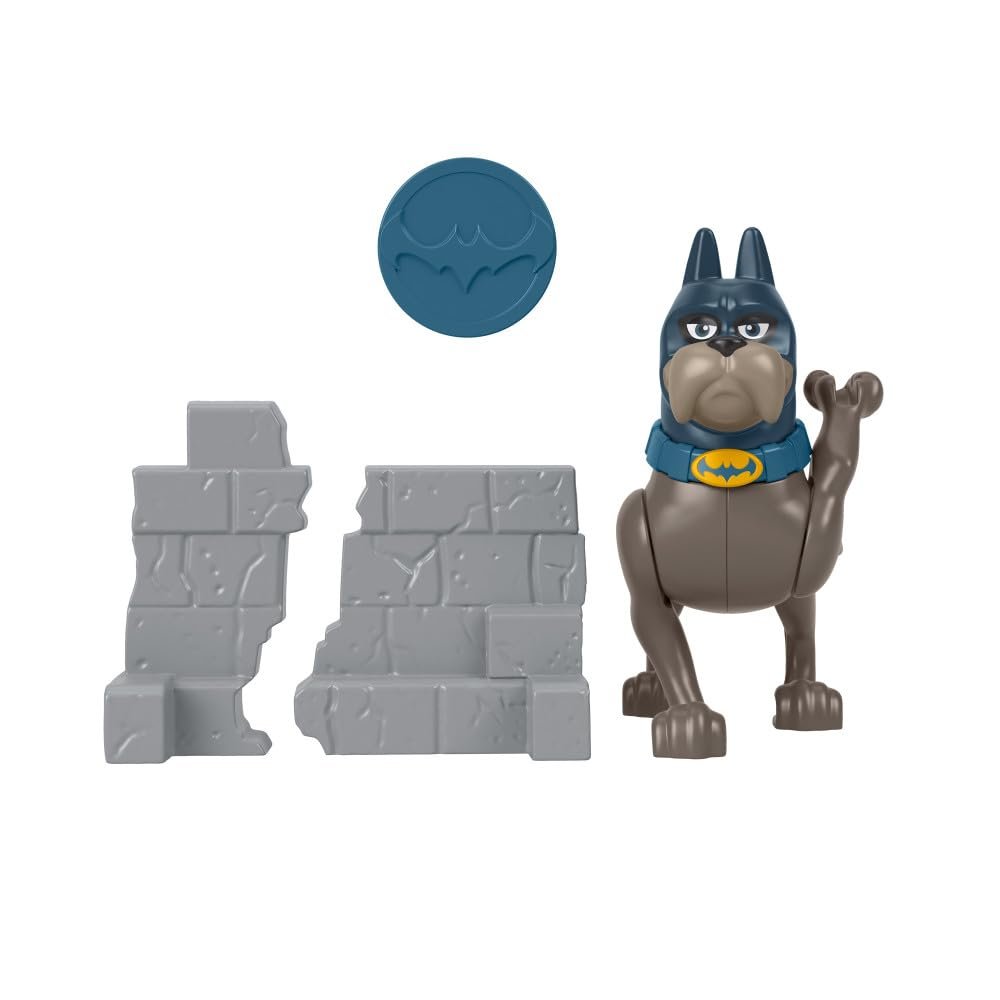 Фигурка Fisher-Price DC Super Pets Эйс с метательным диском и рогаткой HGL11, набор с собакой и аксессуарами, игрушка для детей от 3 лет, фото №4