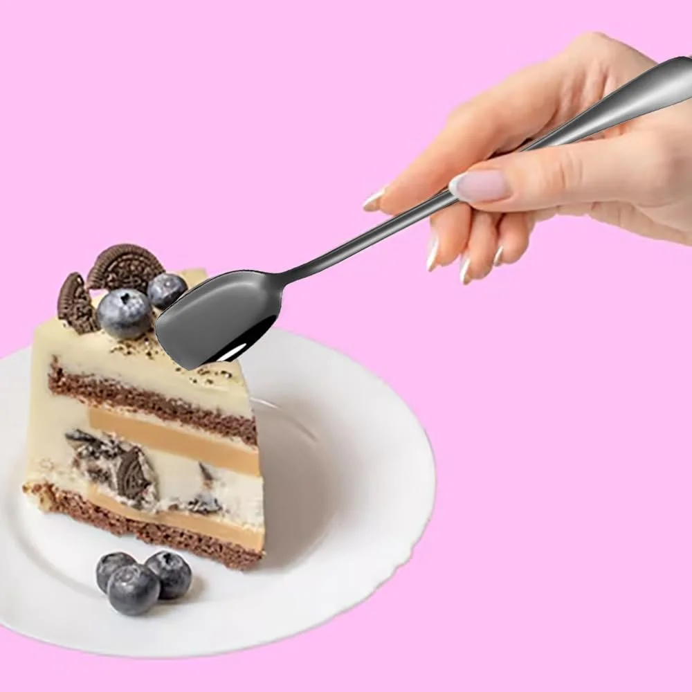 Ложка для лате макіато з нержавіючої сталі 18.7 см, набір 6 шт, фото №5