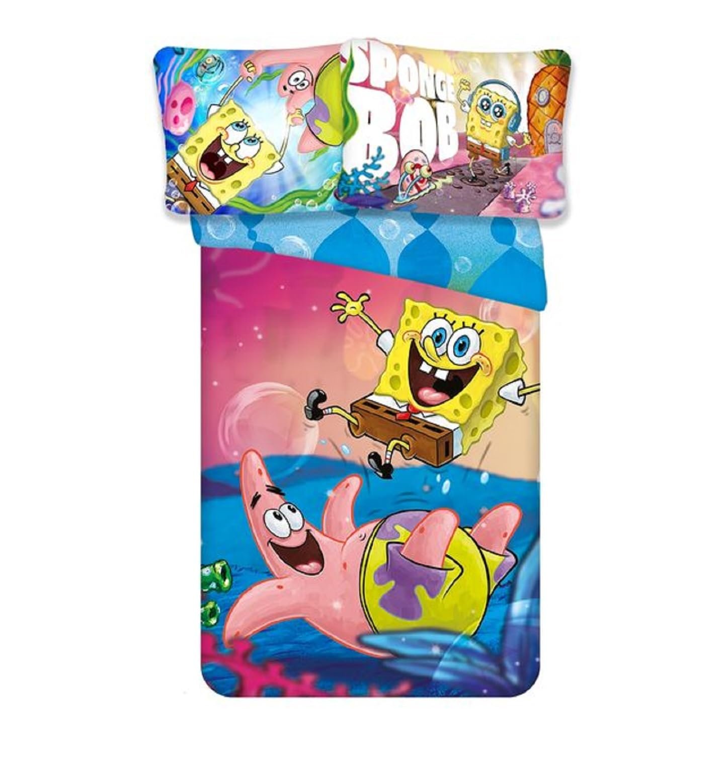 Постільна білизна Klaus Herding GmbH Spongebob Реверсивна, 2 предм., 135 x 200 см, 80 x 80 см, фото №1