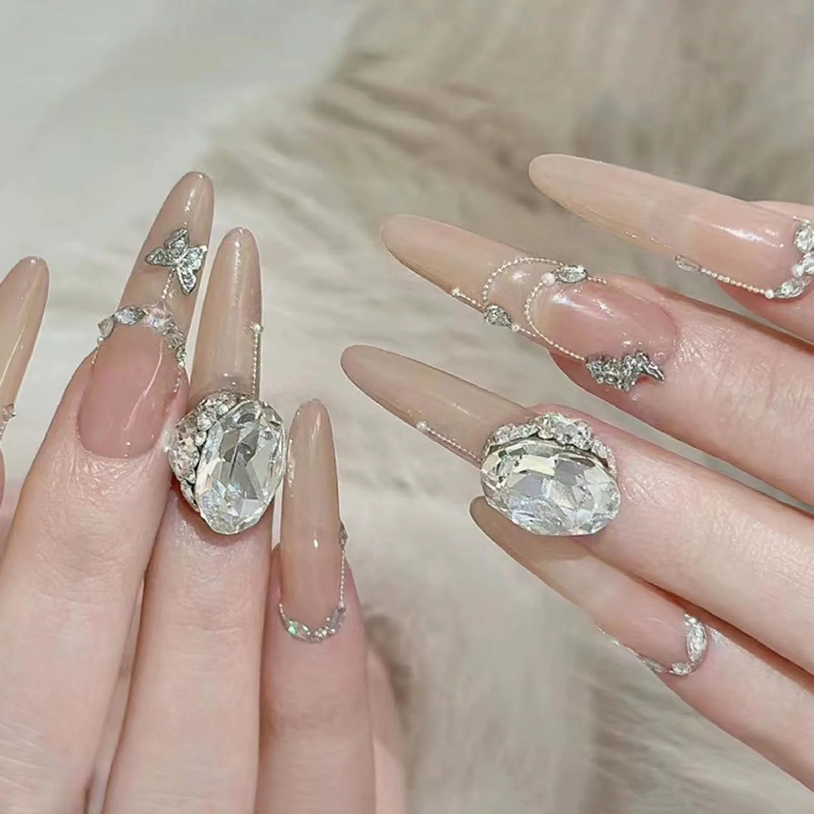 Стрази Прикраса для нігтів Серцеподібні Прозорі для нігтів, 10 шт, фото №7