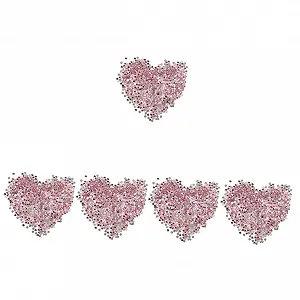 Стразы для ногтей FRCOLOR 5шт. Камень с блестками Плоская задняя часть Аксессуары для украшений Хрустальное стекло Пастельно-розовый - Фото 1