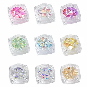 Прикраса для нігтів у формі серця, 3D кришталеві акрилові стрази - Фото 1