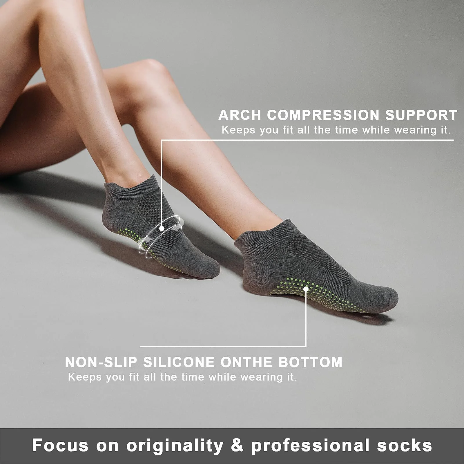 Жіночі шкарпетки Stopper для йоги та пілатесу, нековзні, 3 пари, фото №5 Жіночі шкарпетки Stopper для йоги та пілатесу, нековзні, 3 пари, фото №5