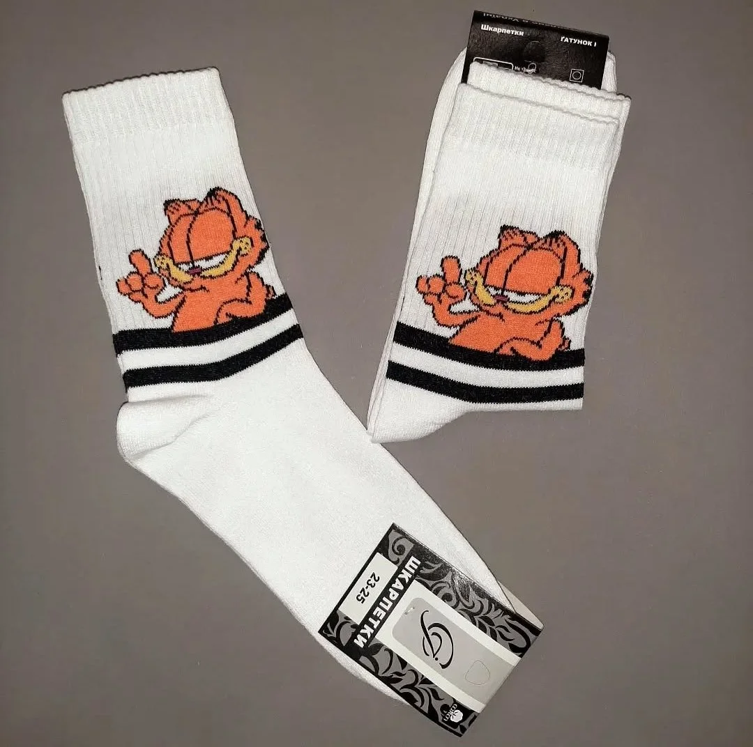 Жіночі молодіжні шкарпетки високі демісезонні білі 36-39 розмір, фото №1