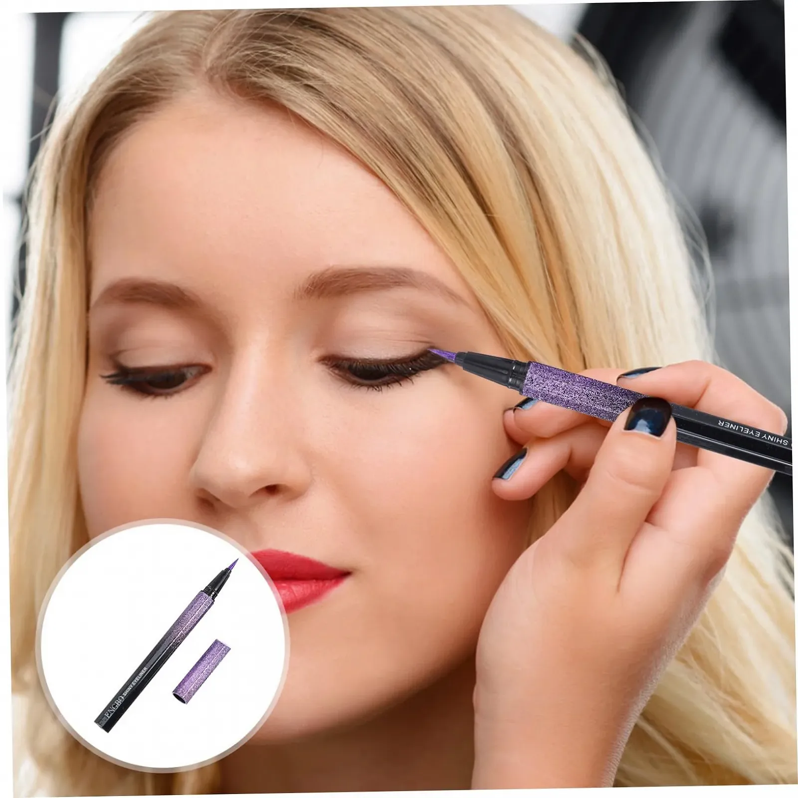 Карандаш для глаз Angoily Блестящий цветной фиолетовый, фото №6