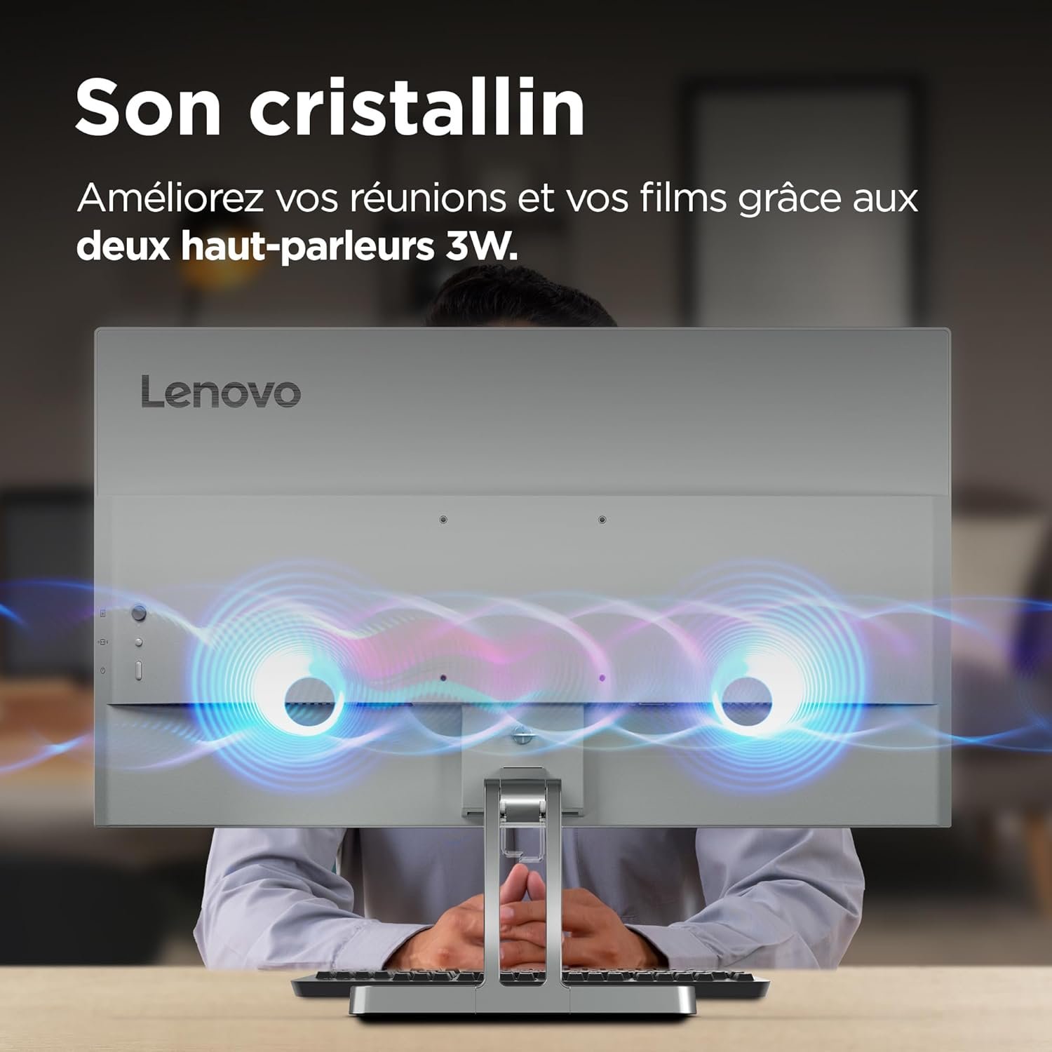 Монітор LENOVO L24i-4B 24" Full HD IPS 100 Гц Сірий, фото №5