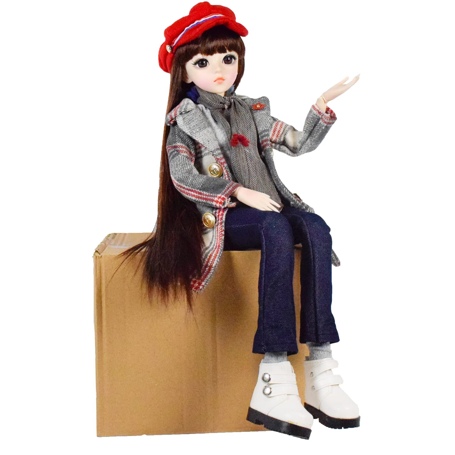 Кукла EVA BJD 1/3 Ball Mechanical Jointed Doll с Полным Набором Одежда Обувь Волосы Носки Брюки Аксессуары Высота 24 Дюйма (Phyllis), фото №4
