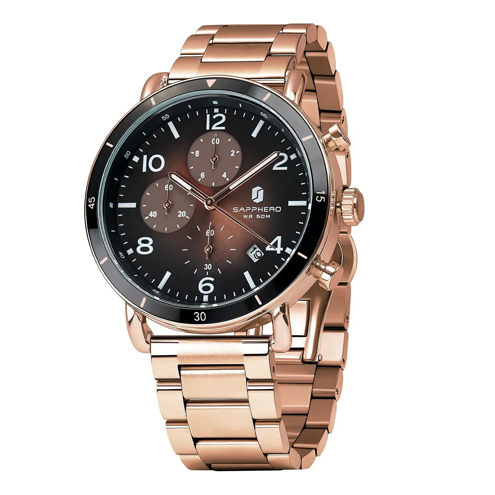 Часы SAPPHERO Мужской Хронограф Аналоговые Часы Кварцевые Дата Нержавеющая Сталь, фото №1 Часы SAPPHERO Мужской Хронограф Аналоговые Часы Кварцевые Дата Нержавеющая Сталь, фото №1