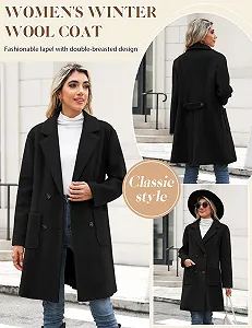 Пальто CMTOP Шерстяное Длинное Теплое V-образный вырез Карманы synthetic.ua - Фото 1