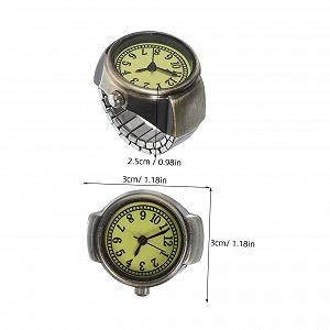 Кольцо-часы Unisex WRITWAA 2 шт. Винтажный ретро-дизайн, эластичные большие кольца на палец, кварцевые аналоговые наручные часы, римско-арабские цифры для свадьбы, выпускного, дня рождения synthetic.ua - Фото 1