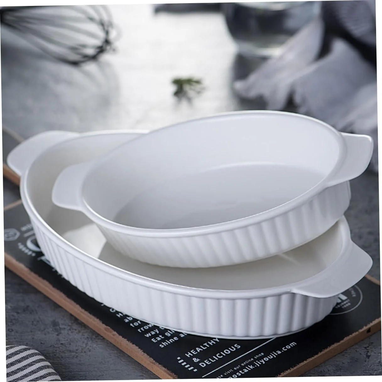 Форма для запекания Gadpiparty овальная керамическая с двойными ручками, фото №8 Форма для запекания Gadpiparty овальная керамическая с двойными ручками, фото №8