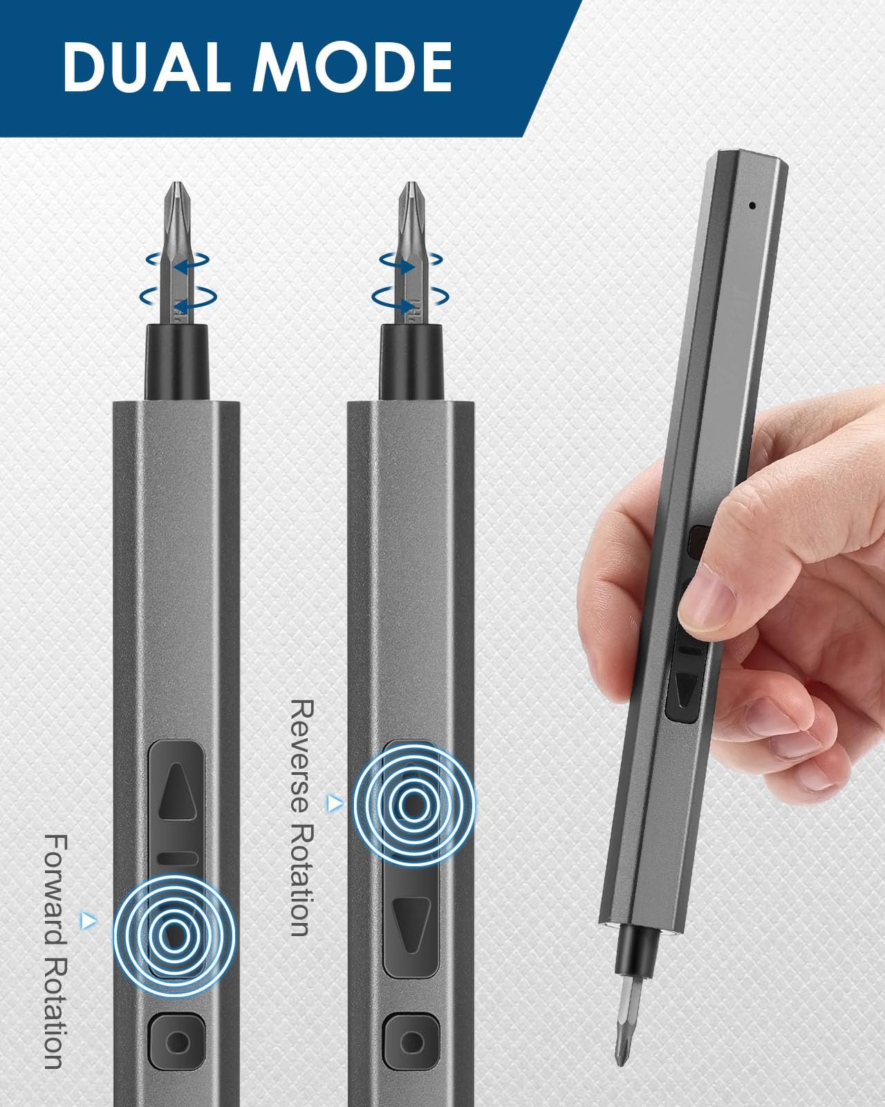 Електрична викрутка Vastar Cordless Mini Precision Set 34 Magnetic Precision Bits Portable Repair Tool Kit LED Lights, фото №6