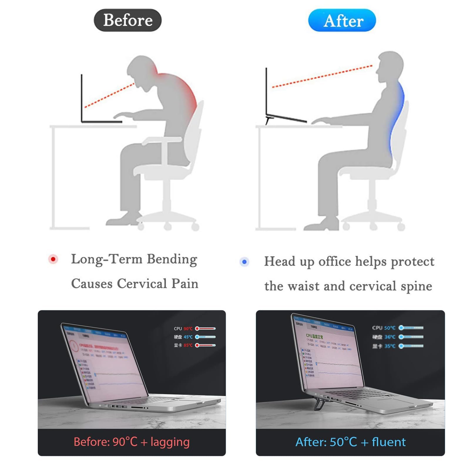 Подставка для ноутбука Mini Brand Неизвестно (2 шт.) Серебристый, фото №5
