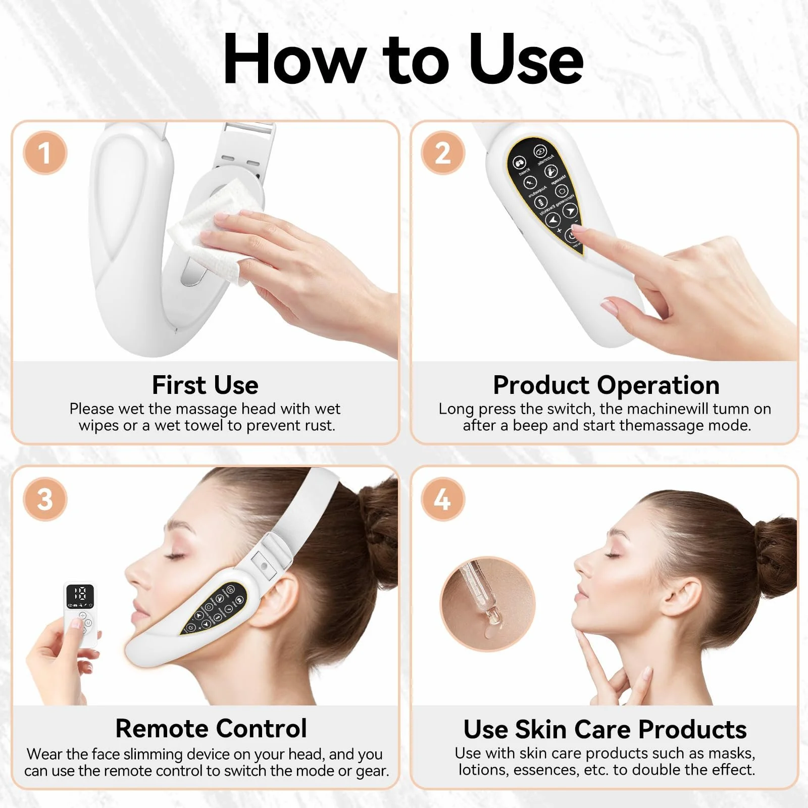 Массажер для лица V-Face 2026 Version Электрический EMS фототерапия 5 режимов Пульт дистанционного управления, фото №6