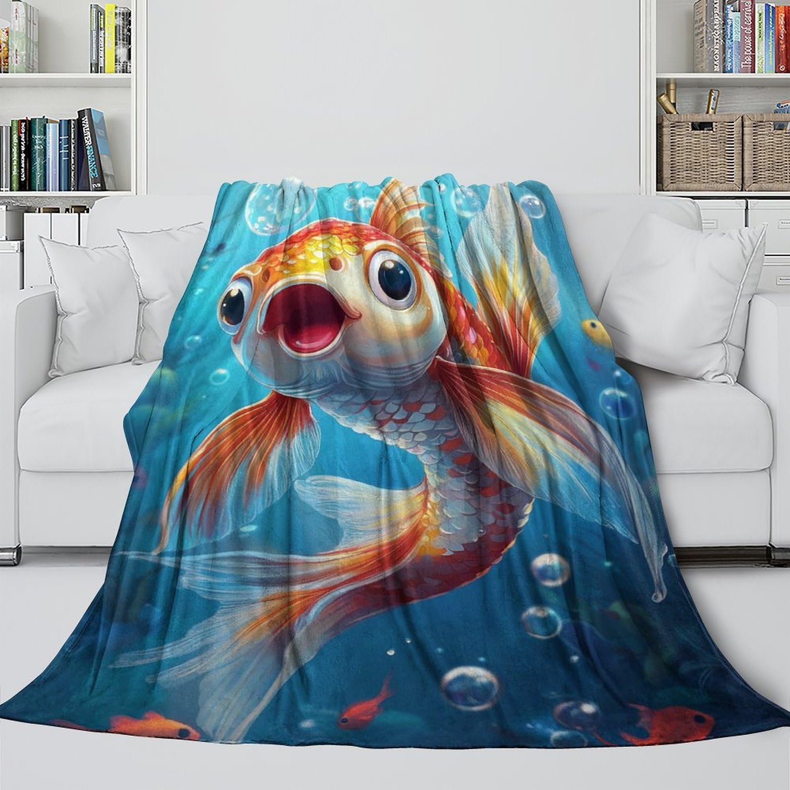 Покривало Бавовняна надм'яка Koi Fish Чотири сезони Багатоцільове покривало на ліжко Накидка на диван 3D 200x230 см, фото №4 Покривало Бавовняна надм'яка Koi Fish Чотири сезони Багатоцільове покривало на ліжко Накидка на диван 3D 200x230 см, фото №4