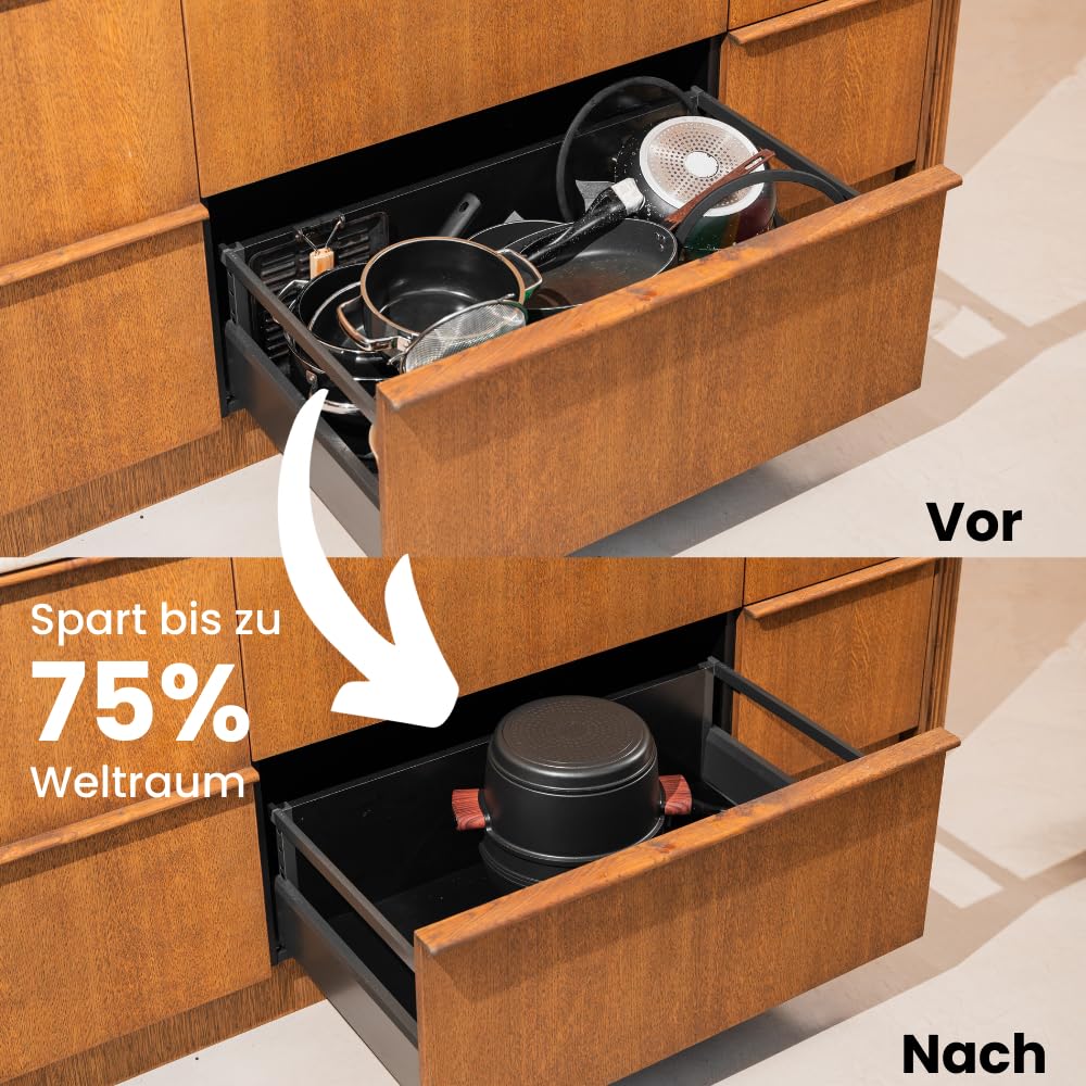 Набор кастрюль CookingTotem® Luxury 10 штук Съемная ручка Без PFAS, фото №5 Набор кастрюль CookingTotem® Luxury 10 штук Съемная ручка Без PFAS, фото №5