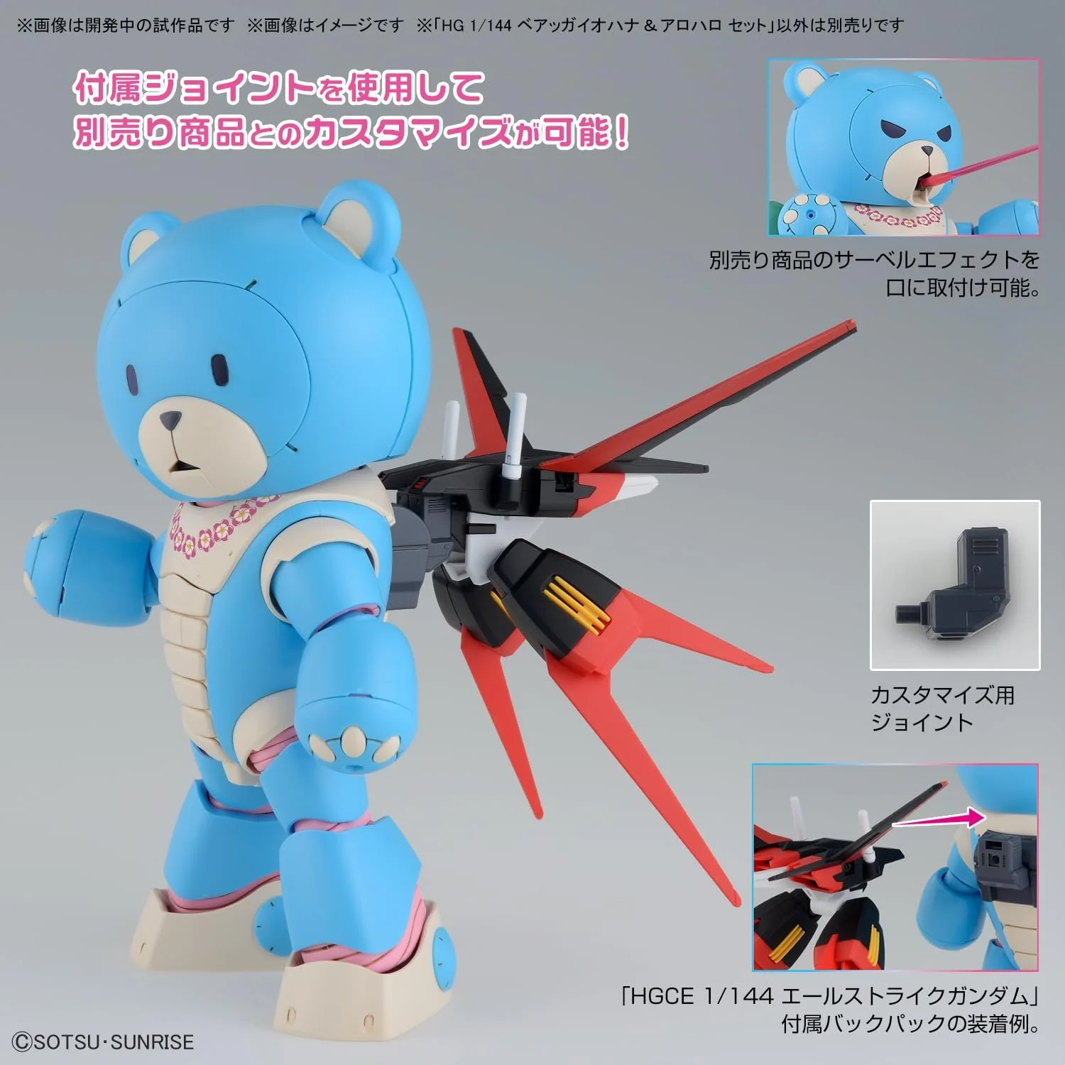 Набор для моделирования Bandai Hobby Gundam Gunpla HG 1/144 09 Bearguy Ohana & Aloharo Set 13 см, фото №7