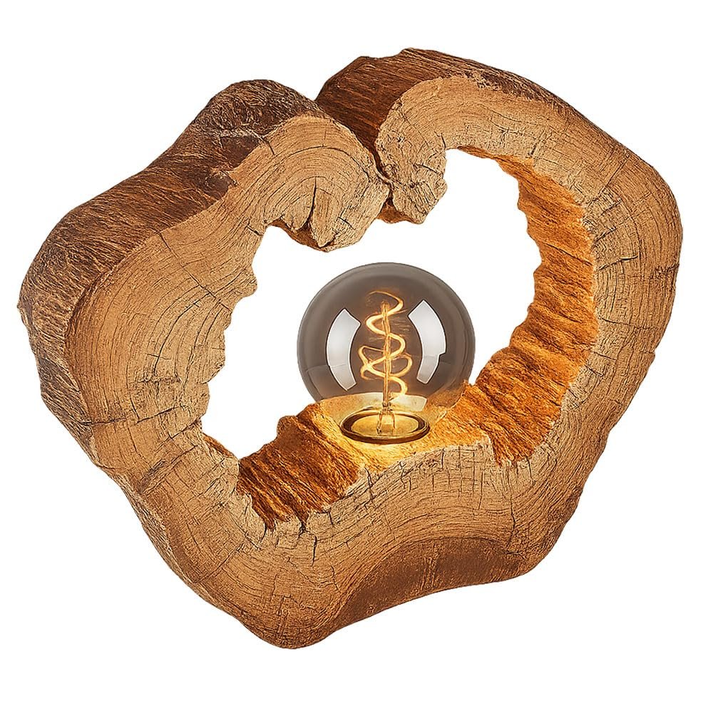 Настольная светодиодная лампа Срез дерева Под дерево Пластик E27 Filament LED Теплый белый 30.5 x 25.5 см, фото №1