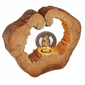 Настольная светодиодная лампа Срез дерева Под дерево Пластик E27 Filament LED Теплый белый 30.5 x 25.5 см - Фото 1