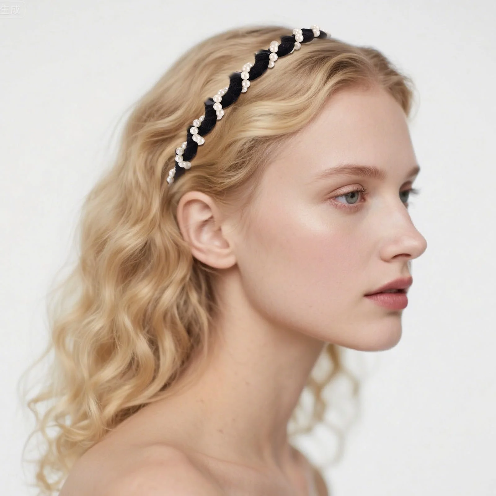 Набір вінтажних перлинних обручів для волосся (3 штуки), фото №6