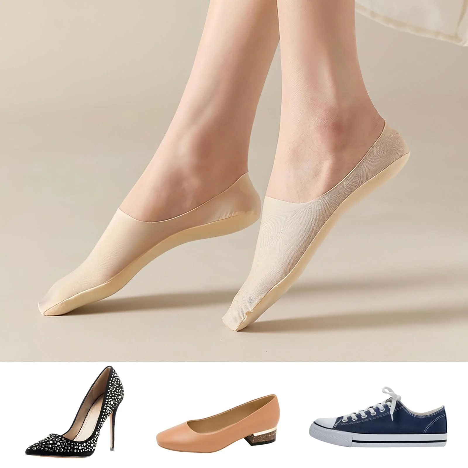 Шкарпетки Invisible Ice Silk, 5 пар, Кольорові, фото №7