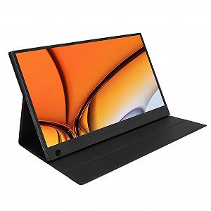 Портативний монітор Plyisty 14 дюймів 1920 x 1080 IPS з регульованою підставкою і розширюваним отвором 2 порти Type-C для ігрових пристроїв PS5 Switch - Фото 1