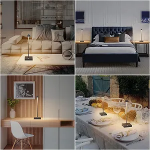 Настільна лампа Aipsun 2 шт. LED Dimmable Battery USB-C IP54 Anthracite synthetic.ua - Фото 1