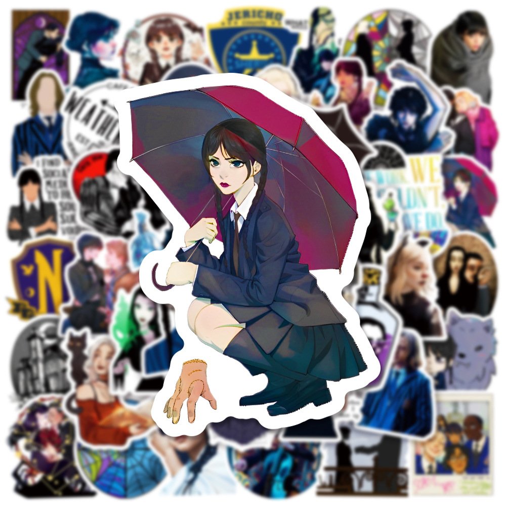 Стікери Wednesday, набір наклейок 51 шт, фото №2