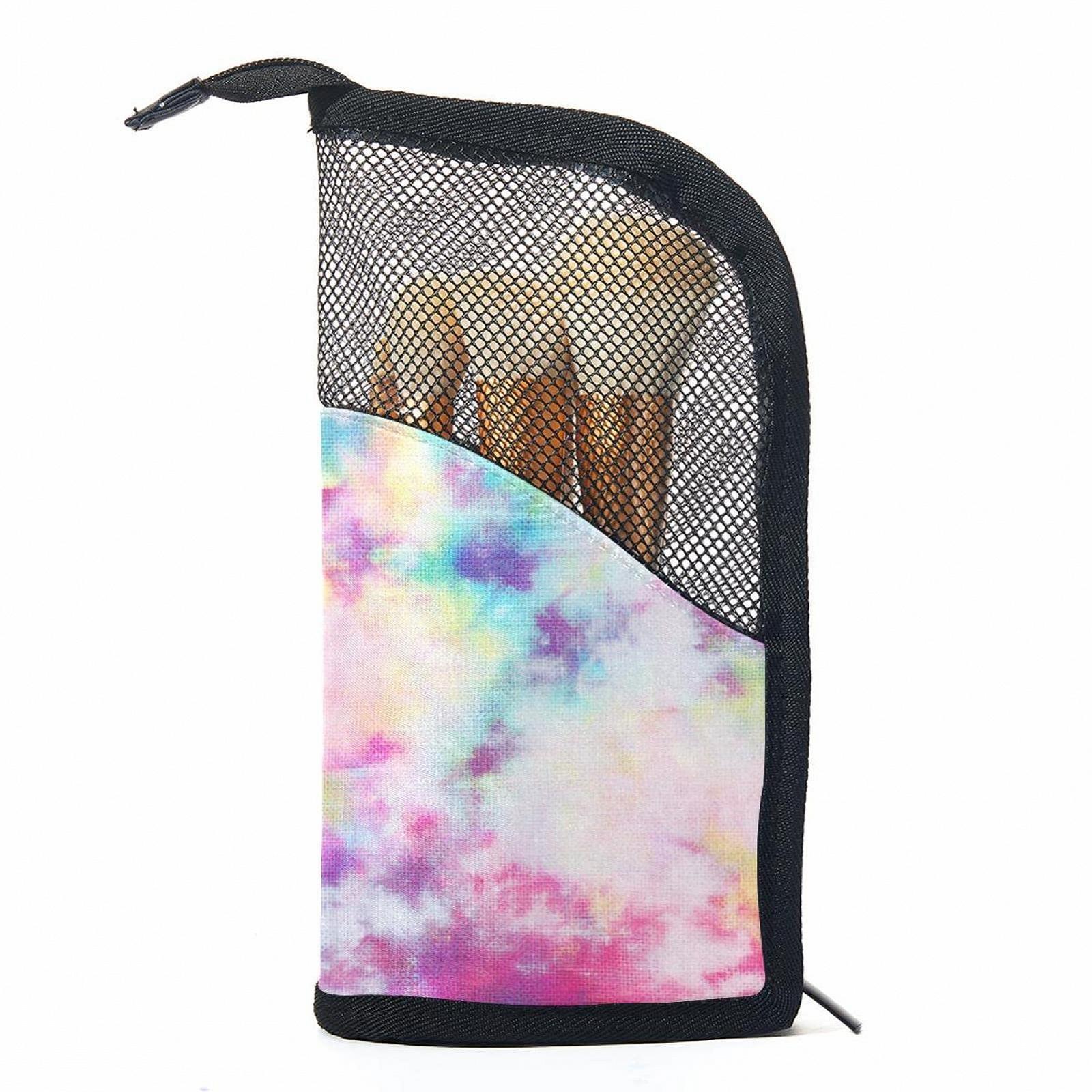 Набор кистей для макияжа с органайзером, 12 шт, абстрактный фон tie dye, фото №1