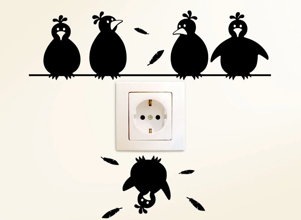 Настінна наклейка Wandora Funny Birds G127 30 x 19 см чорна, фото №1 Настінна наклейка Wandora Funny Birds G127 30 x 19 см чорна, фото №1