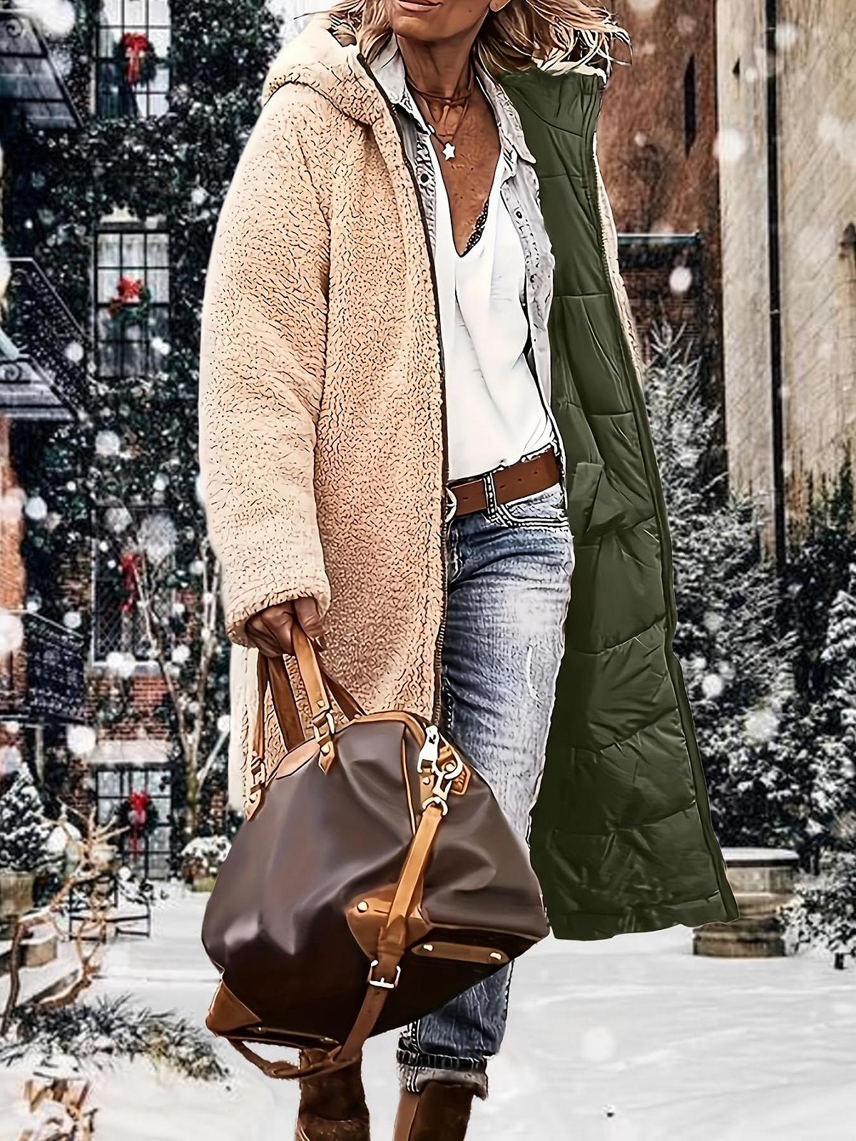 Жіноча Куртка chuangminghangqi З капюшоном Двостороння Вітрозахисна, фото №2